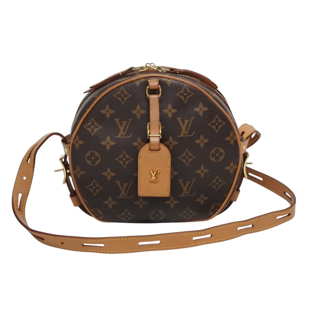 LOUIS VUITTON Boite Chapeau Souple Shoulder Bag Monogram Brown Natural Leather